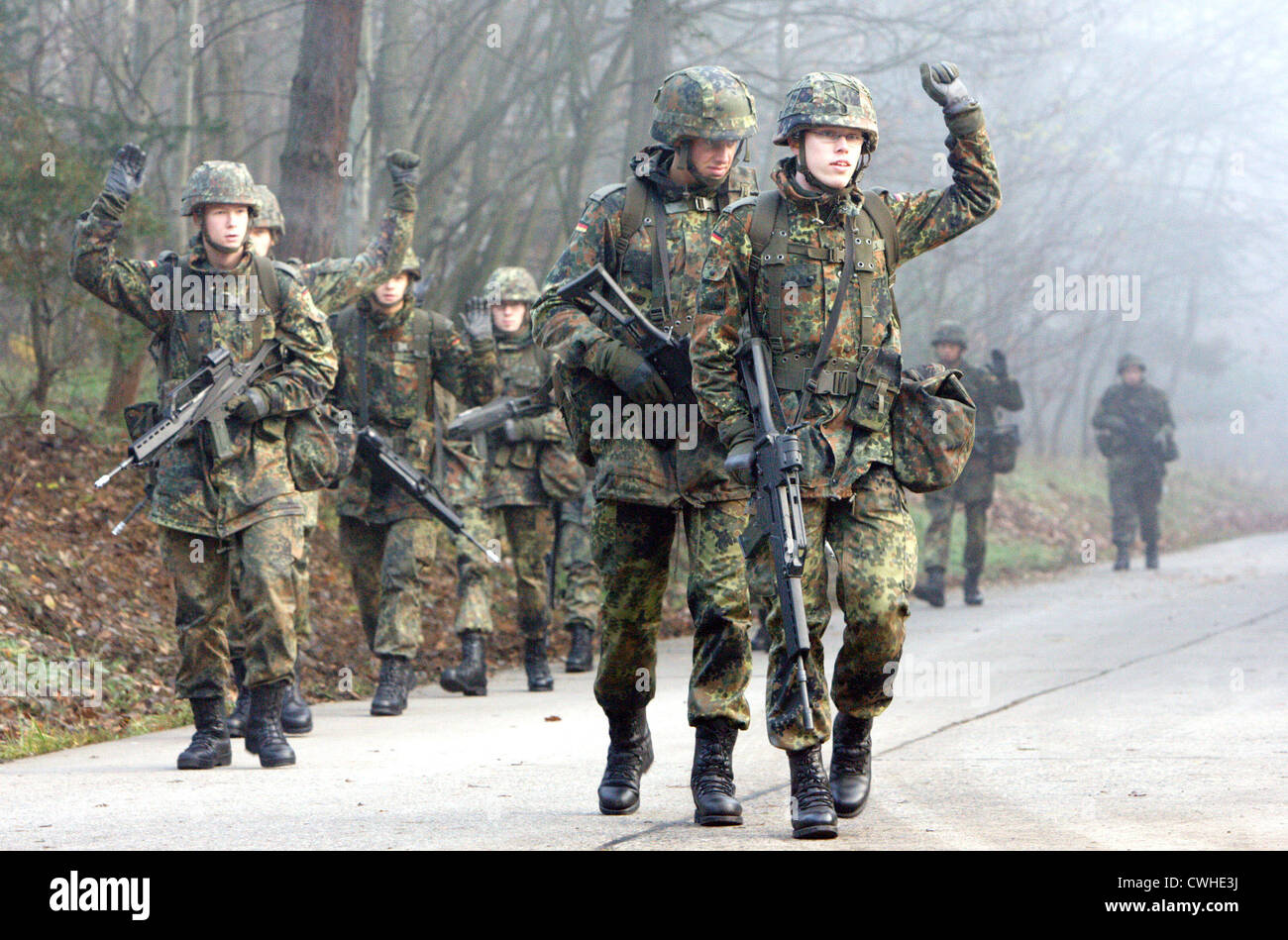 La formation de base à l'armée Banque D'Images