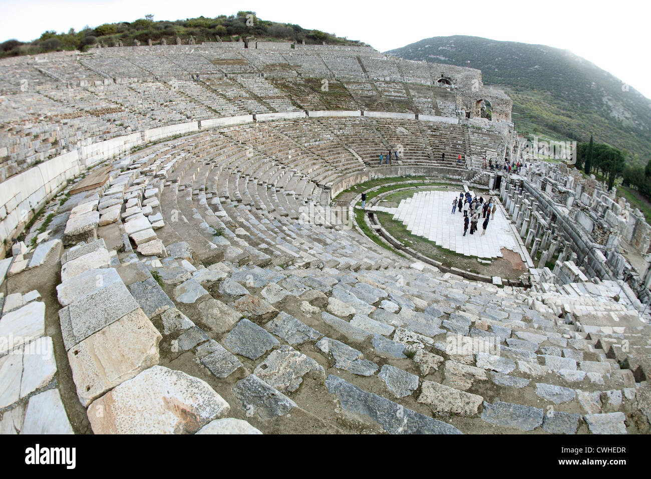 Éphèse et le grand amphithéâtre de la ville Banque D'Images