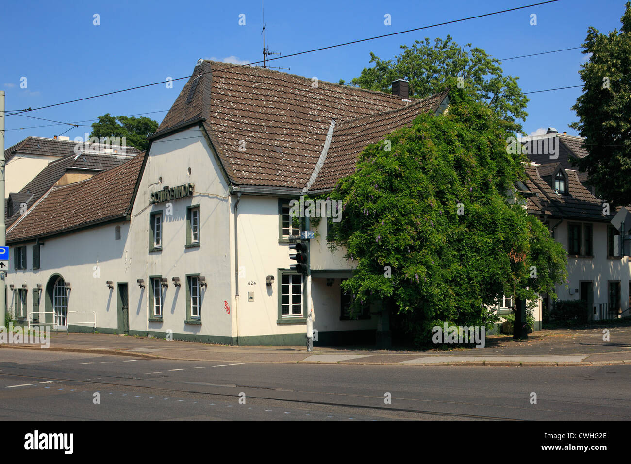 Dans Krefeld-Bockum Schuetenhof Laubengang mit, Niederrhein, Nordrhein-Westfalen Banque D'Images