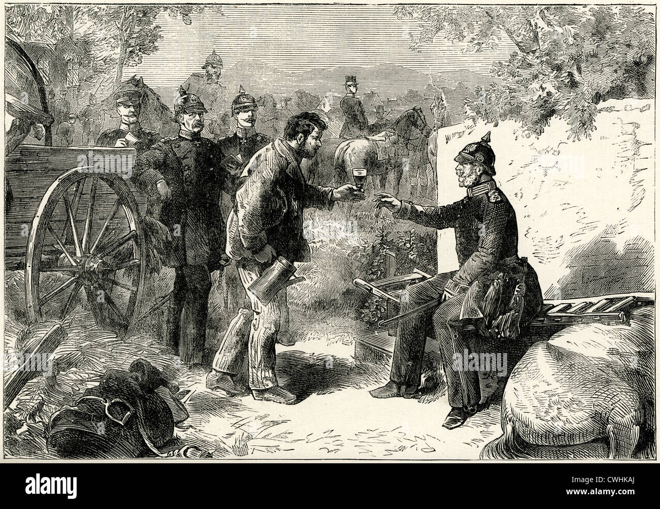 Un incident à la bataille de Gravelotte, au cours de la guerre de Prusse Franco Banque D'Images