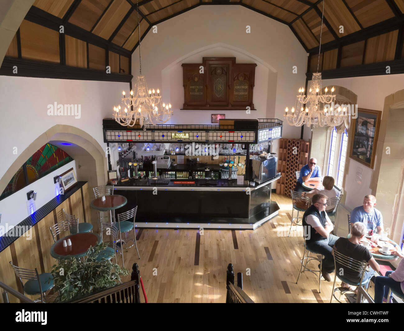 Bar salon en Marie Rowantree's un smart 'Victorian' restaurant et salon de thé dans une ancienne chapelle à Heugh Pointe Hartlepool Banque D'Images