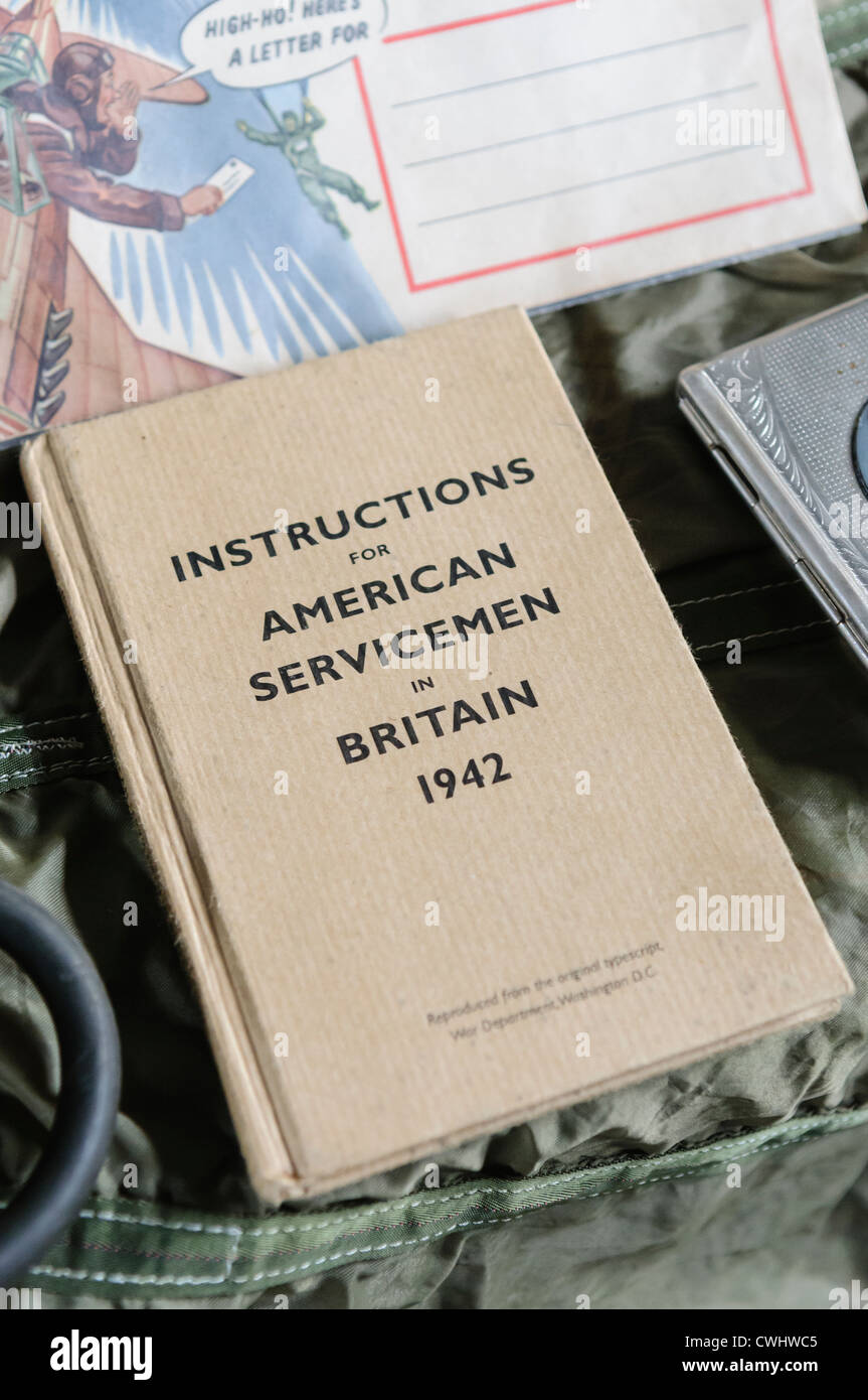 Réserve émise par nous donner des instructions de l'armée de soldats américains en Grande-Bretagne, 1942 Banque D'Images