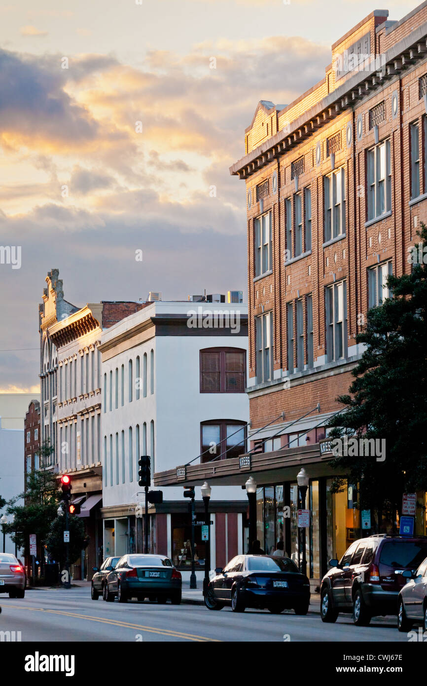 Rue Broughton, Shopping district, Savannah, Géorgie Banque D'Images