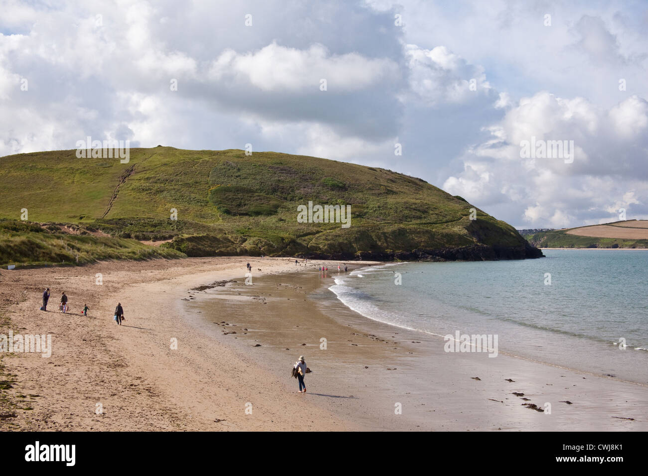Daymer Bay Beach, près de rock et de Padstow, Cornwall, Angleterre, Royaume-Uni. Banque D'Images