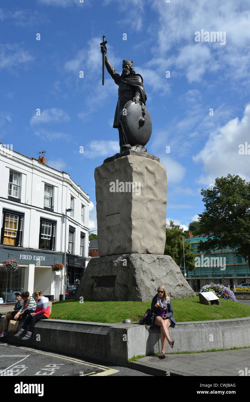 Le roi Alfred Statue, Broadway, Winchester, Hampshire, Angleterre, Royaume-Uni Banque D'Images