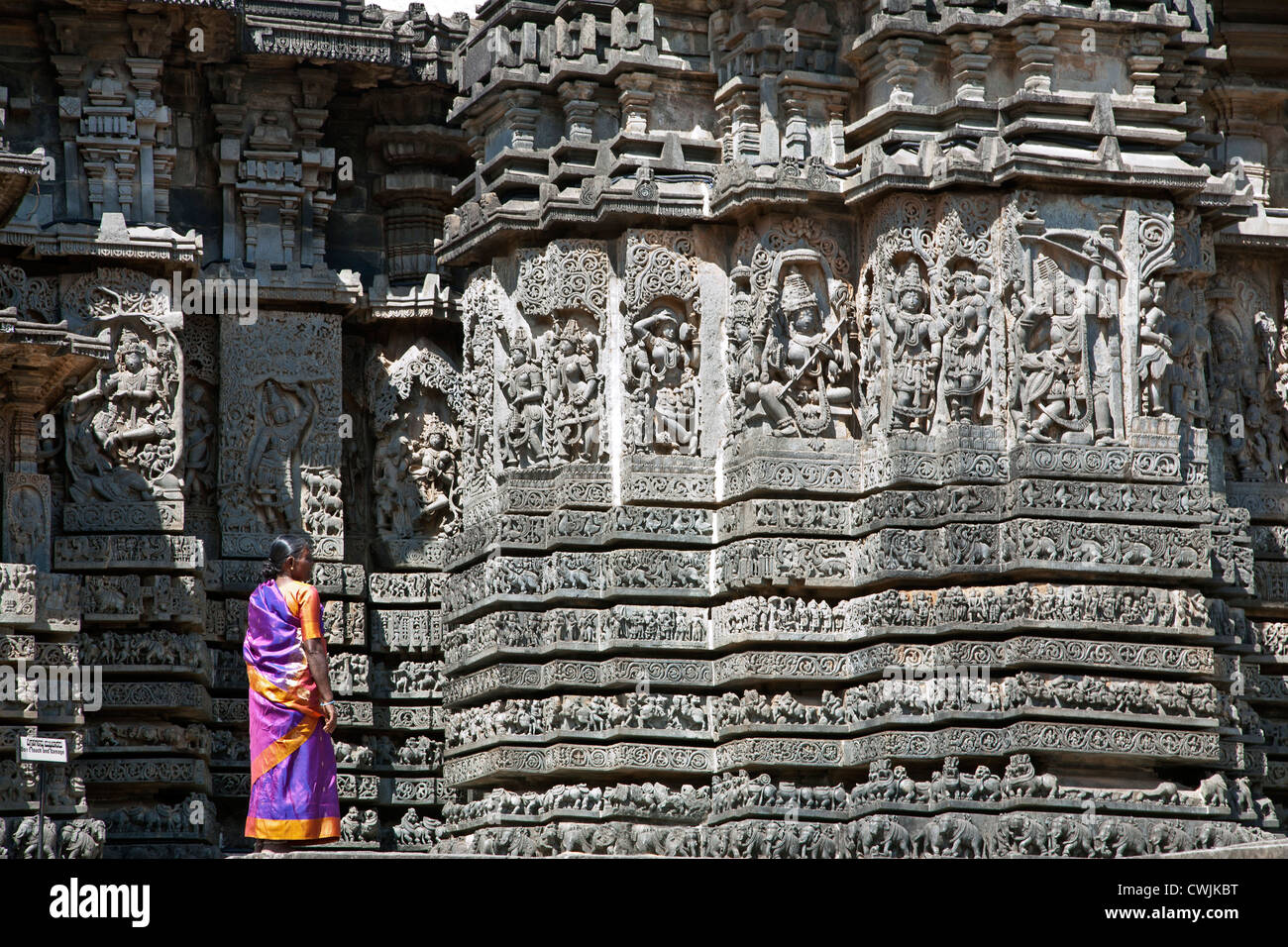 Hoysaleswara temple. Halebidu. Karnataka. L'Inde Banque D'Images