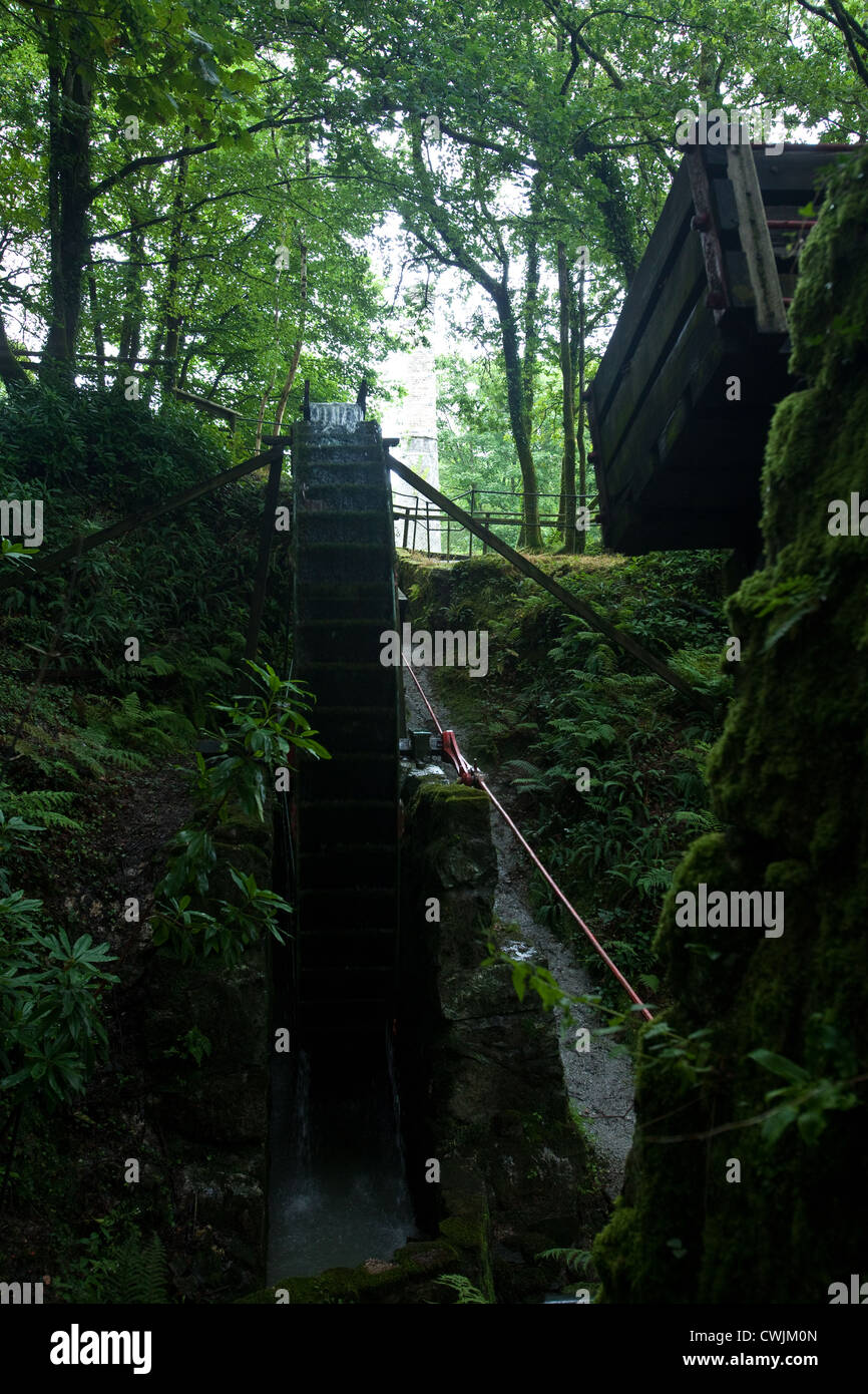 Roue à eau,Papule Martyn Argile de Chine Museum, St Austell, Cornwall, Royaume-Uni. Banque D'Images