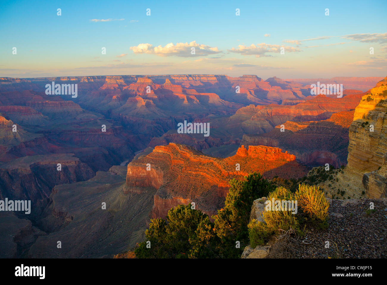 Le Parc National du Grand Canyon, Arizona, USA, South Rim au coucher du soleil Banque D'Images