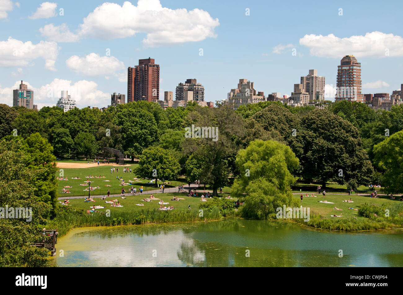 Lake Central Park New York City Manhattan Upper West Side fond United States Banque D'Images