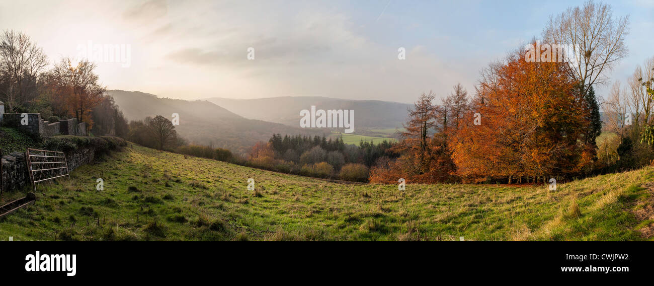 WYE VALLEY À L'AUTOMNE DE ST BRIAVELS DANS GLOUCESTERSHIRE ENGLAND UK Banque D'Images