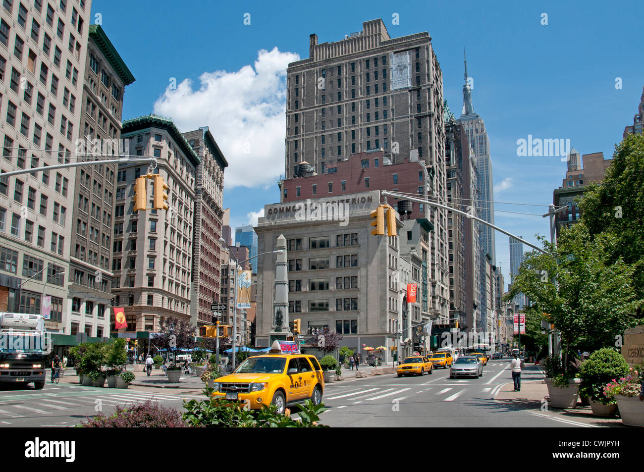 Empire State Building Manhattan New York District Flatiron Building Banque D'Images