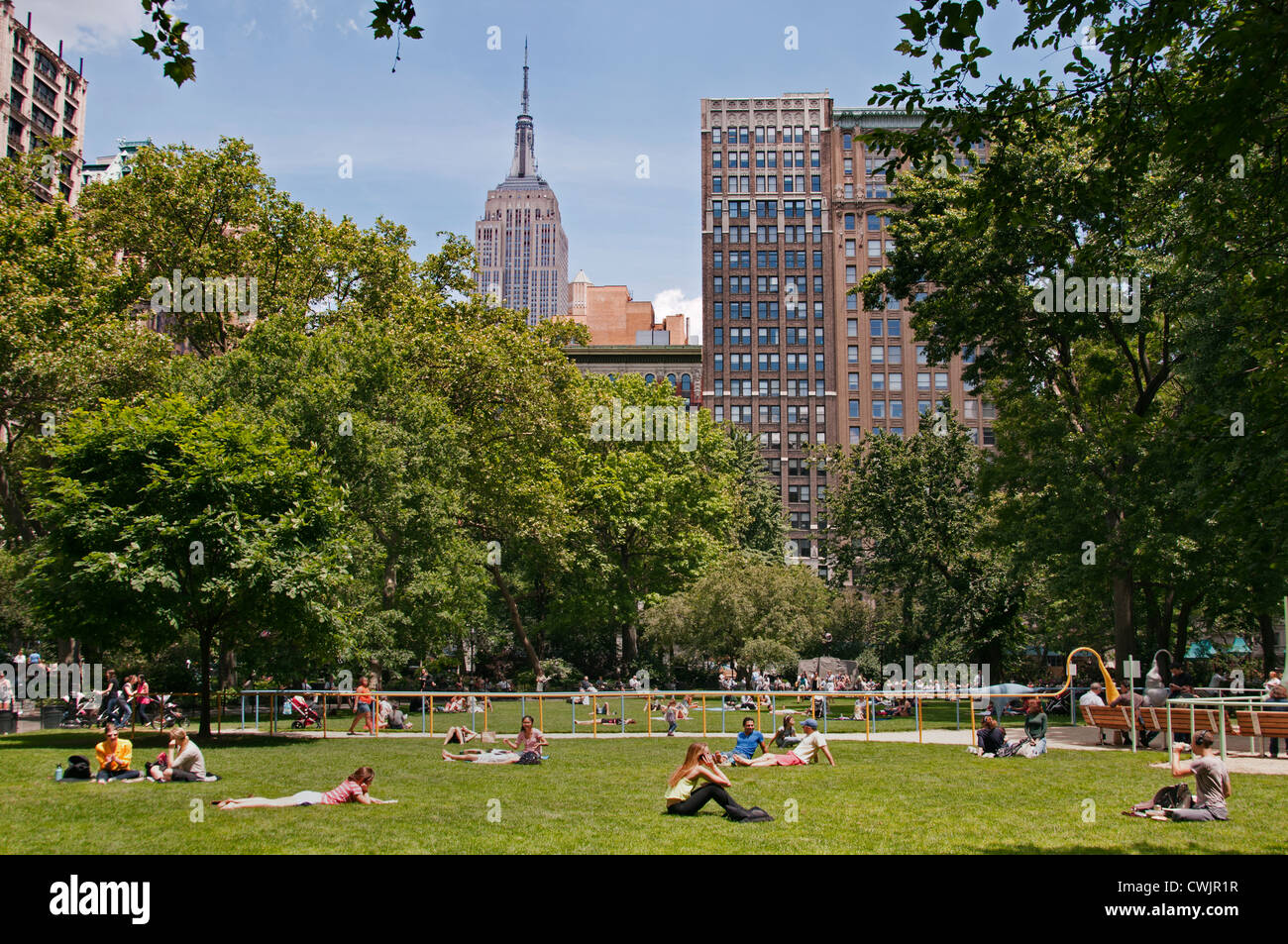 Empire State Building Madison Square Park Manhattan New York District Flatiron Building Banque D'Images