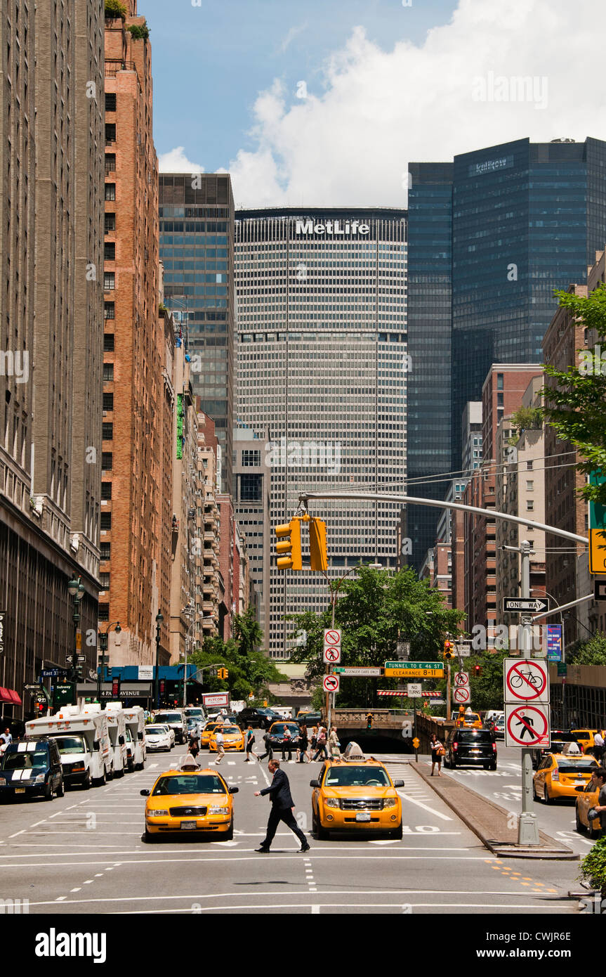 Le MetLife Building skyscraper Park Avenue de la gare Grand Central Terminal de Manhattan Midtown New York City Banque D'Images