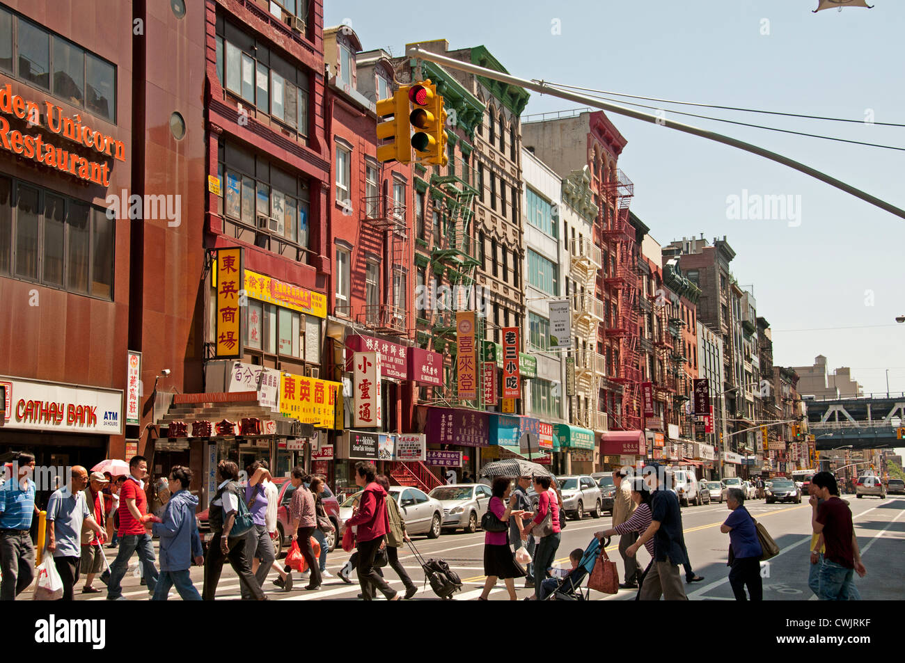 Chinatown, Manhattan, le quartier chinois original de New York, Mott Street, Chinatown's, main Street, Manhattan, New York City USA, États-Unis Banque D'Images