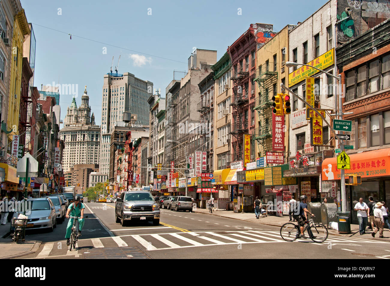 Chinatown, Manhattan, le quartier chinois original de New York, Mott Street, Chinatown's, main Street, Manhattan, New York City USA, États-Unis Banque D'Images
