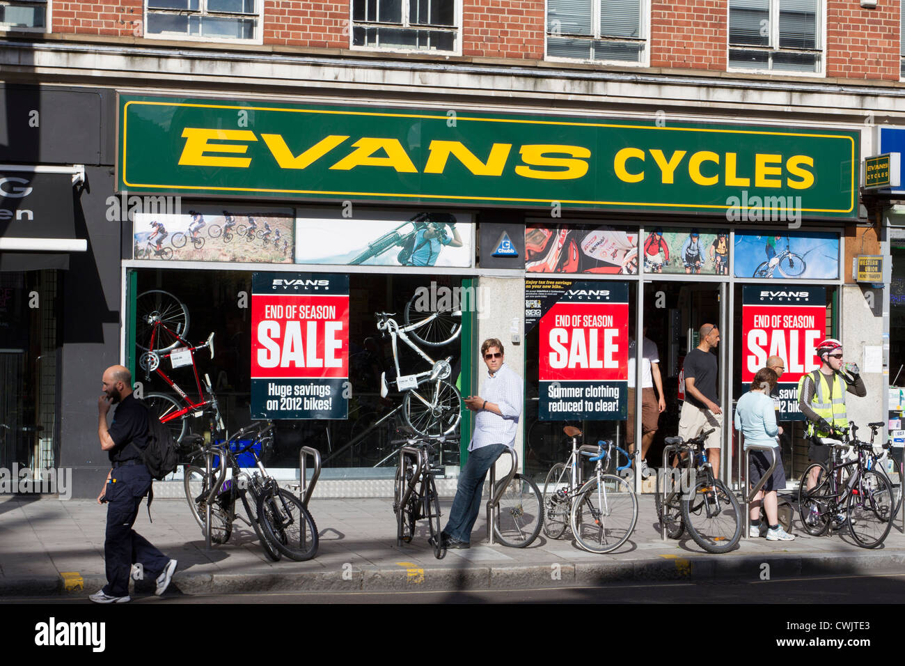 Evans cycles, magasin de bicyclettes, London, England, UK Banque D'Images