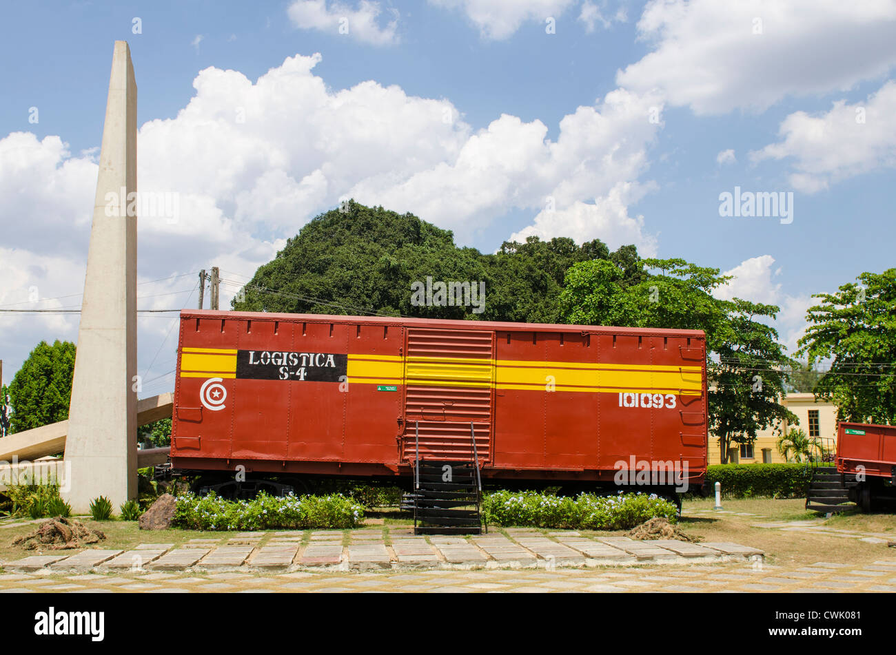 Wagon de train à la révolutionnaire Monumento a la toma del Tren Blindado Train blindé (Monument), Santa Clara, Cuba. Banque D'Images