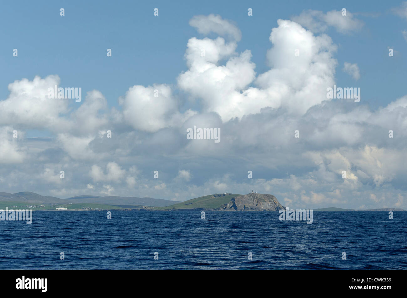 Tête' établissement"Sumburgh dans les îles Shetland sur une belle journée d'été. Juin 2012. Banque D'Images
