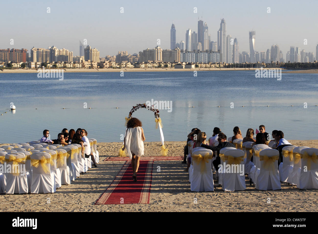 Mariage, marié, mariée, dans l'Hôtel Atlantis, The Palm, DUBAÏ, ÉMIRATS ARABES UNIS, Émirats arabes unis, du golfe Persique, Péninsule Arabique, Asie. Banque D'Images