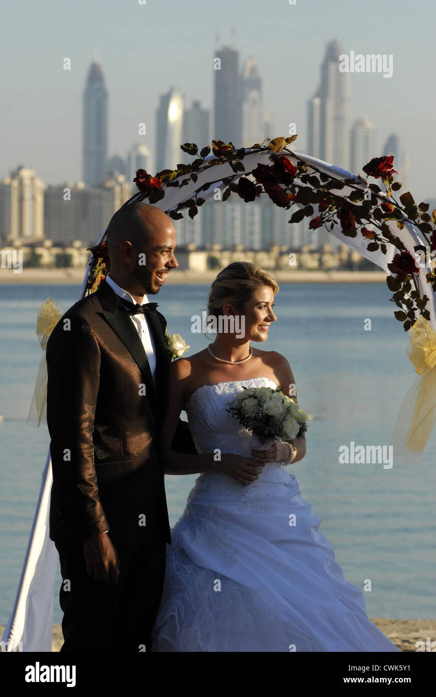 Mariage à l'Hôtel Atlantis, The Palm, DUBAÏ, ÉMIRATS ARABES UNIS, Émirats arabes unis, du golfe Persique, Péninsule Arabique, Asie. Banque D'Images