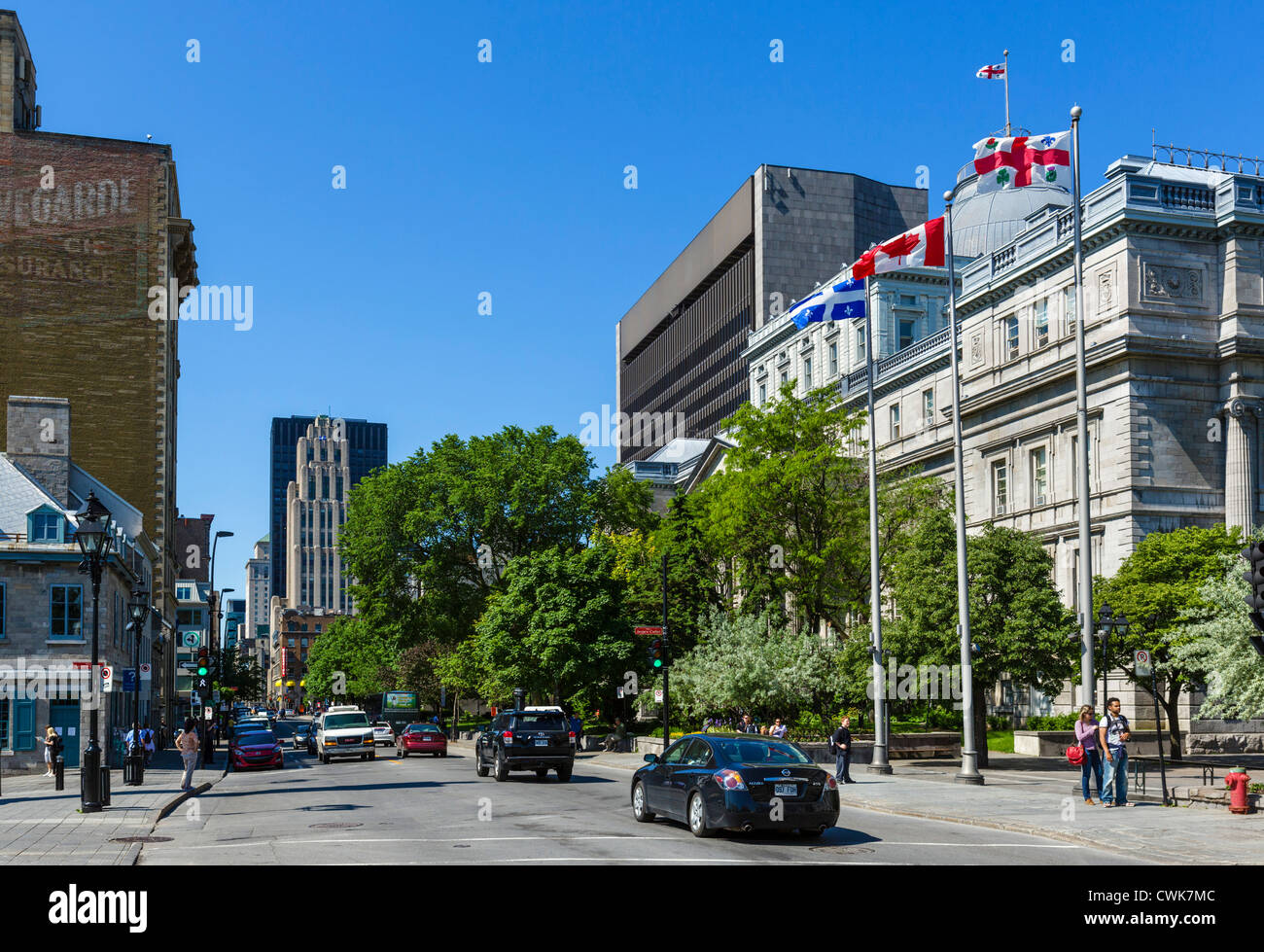 Rue Notre-Dame, Vieux Montréal (vieille ville), Montréal, Québec, Canada Banque D'Images