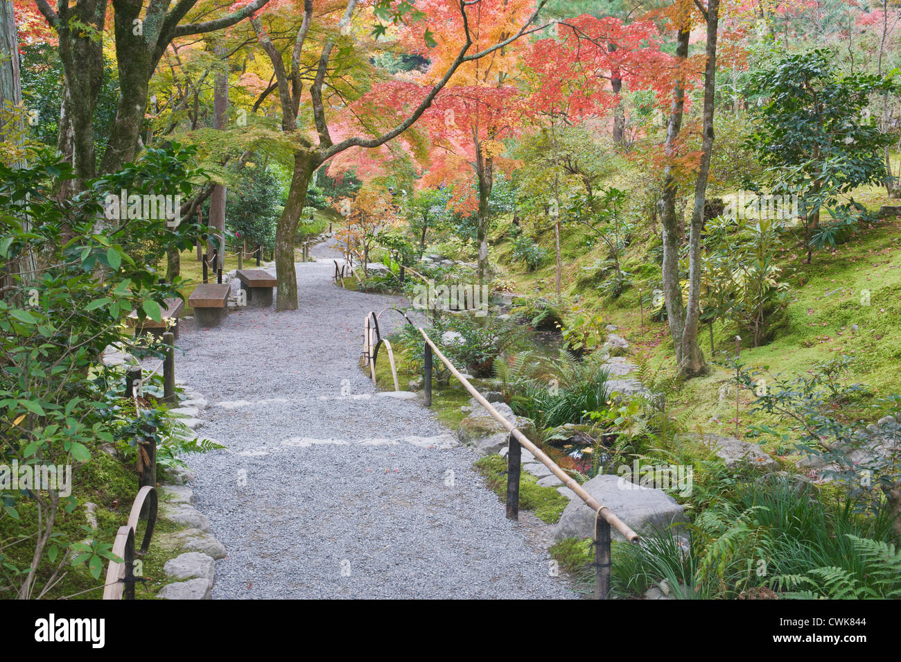 Le Japon, Kyoto, de Arashiyama Sagano, Temple Tenryū-ji, jardin Banque D'Images