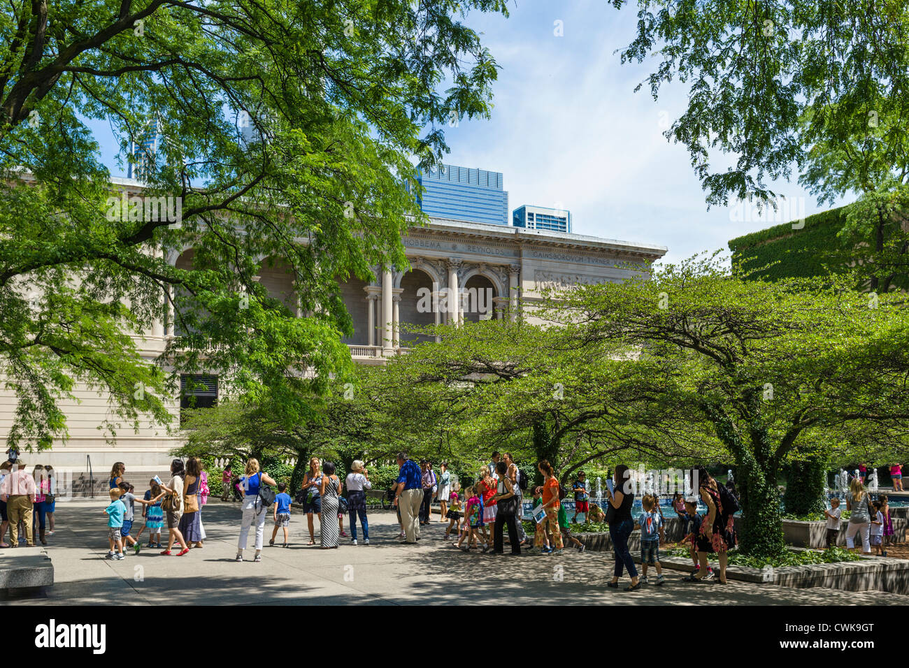 Fonction dans les jardins de l'Art Institute de Chicago, Michigan Avenue, Chicago, Illinois, États-Unis Banque D'Images