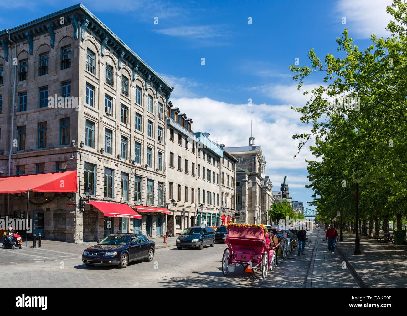 Vue sur la Place Jacques Cartier, Vieux Montréal (vieille ville), Montréal, Québec, Canada Banque D'Images