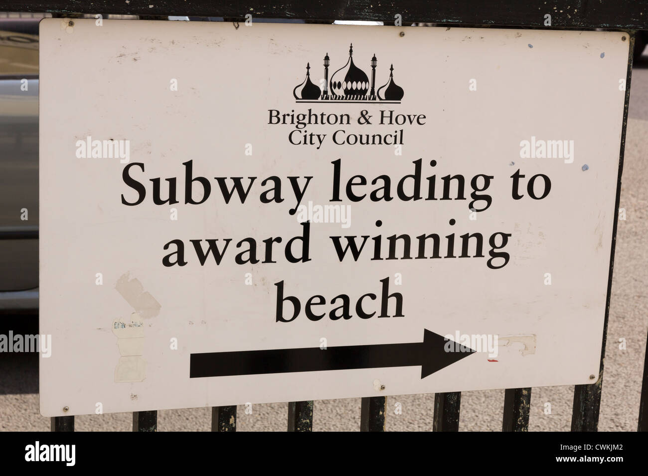 Brighton et Hove conseil signent pour plage Brighton Banque D'Images