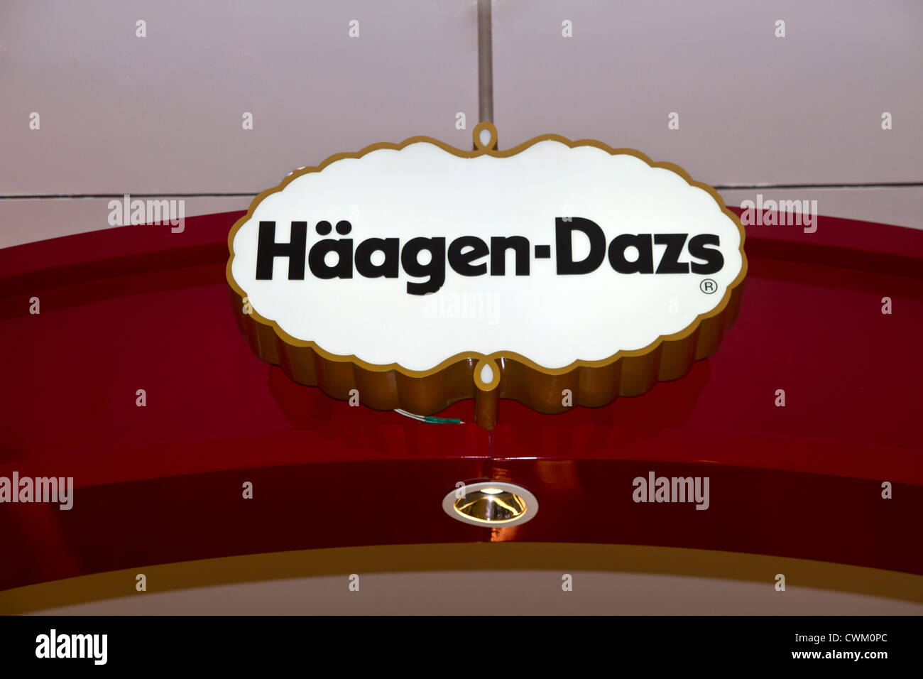 Logo Haagen Dazs closeup Banque D'Images