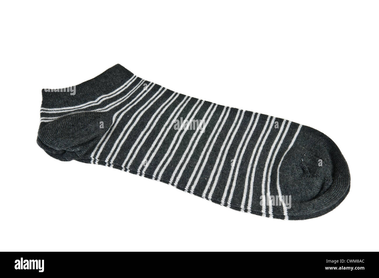Paire de chaussettes rayées sur fond blanc Banque D'Images