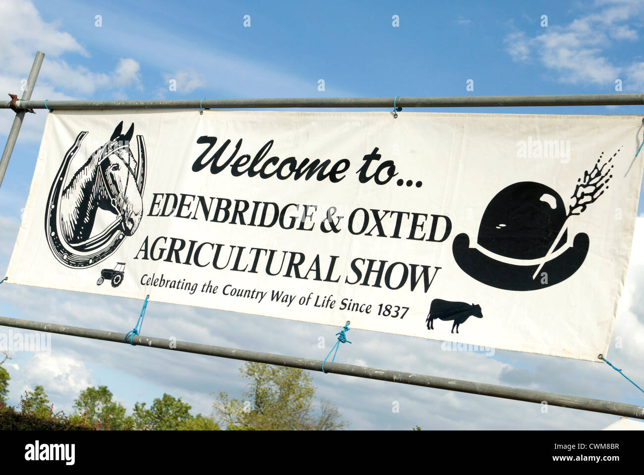 Edenbridge et signalisation bienvenue Show Oxted Banque D'Images