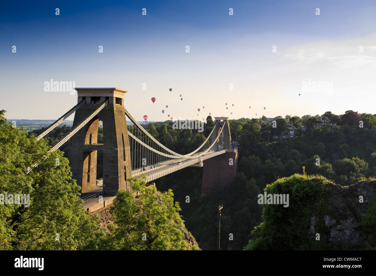 Clifton Suspension Bridge et Balloon Fiesta, Bristol, UK Banque D'Images