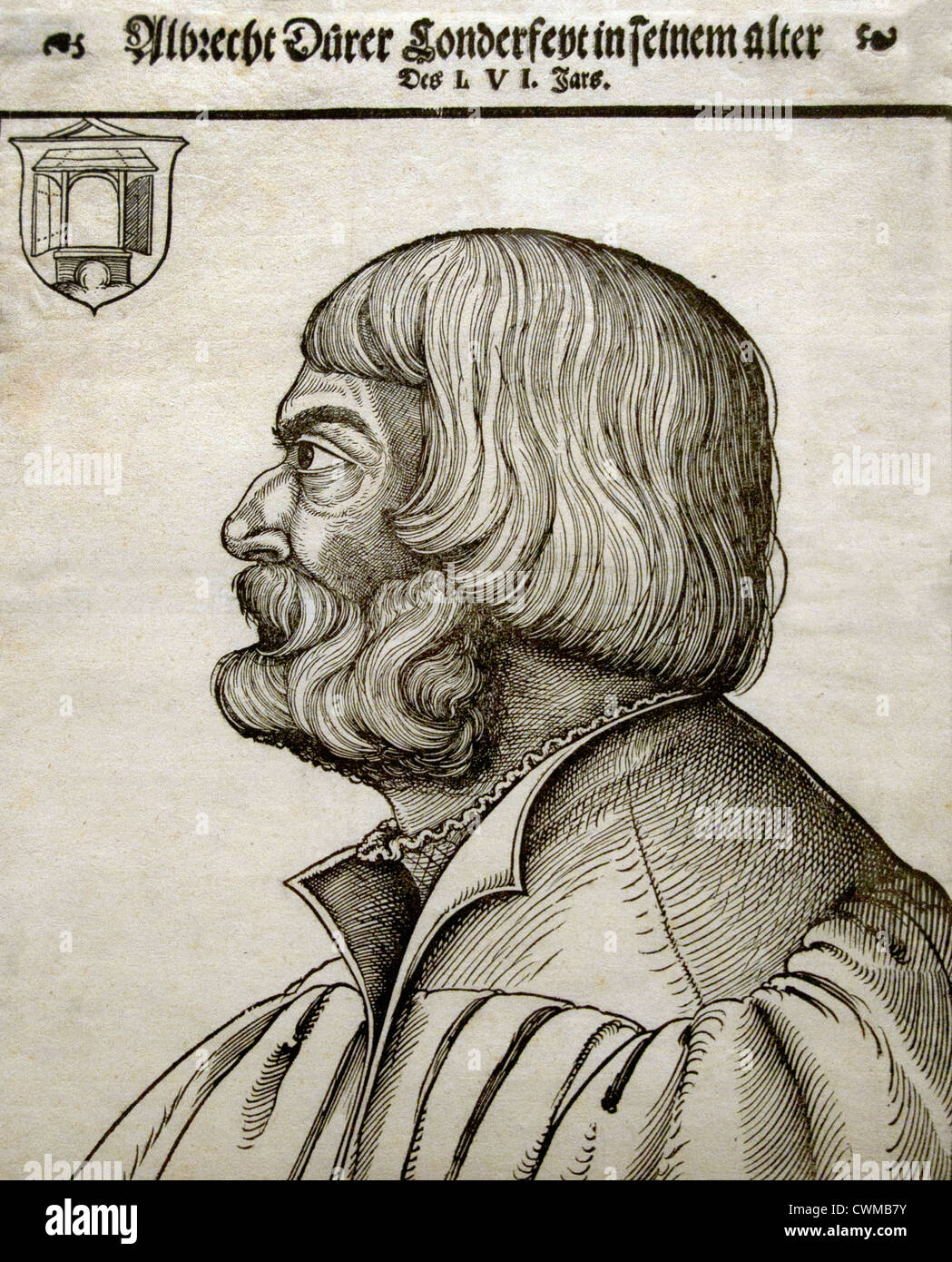 Portrait d'Albrecht Dürer attribuée à Erhard Schön Nuremberg allemand 1491-1542 Allemagne 1538 Gravure sur bois 32 x 25,7 cm Banque D'Images