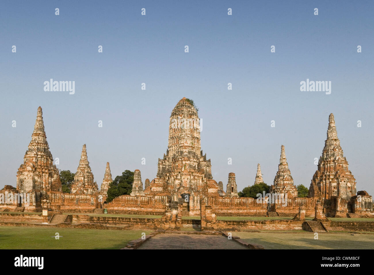 La Thaïlande, Ayutthaya, View of temple Banque D'Images