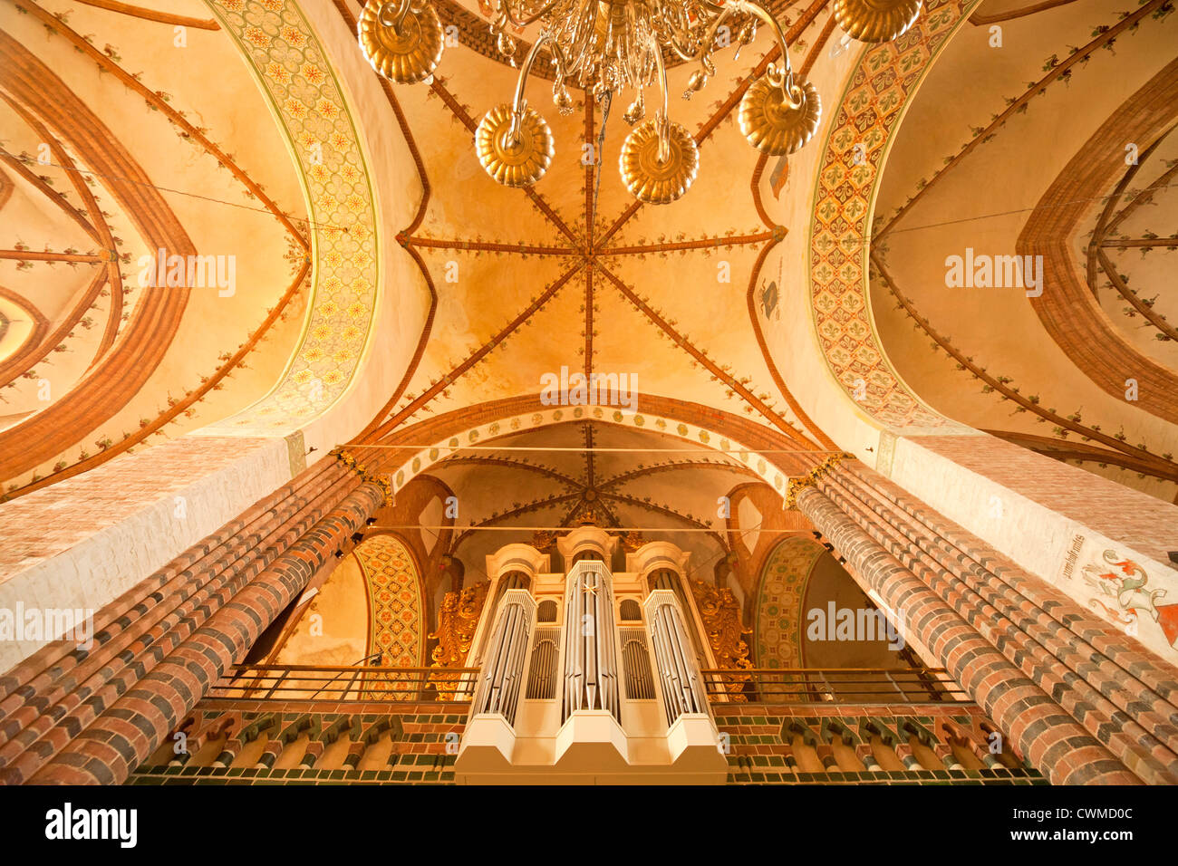 Orgue de l'église et à l'intérieur de la cathédrale de Schleswig, Schleswig, Schleswig-Holstein, Allemagne, Europe Banque D'Images