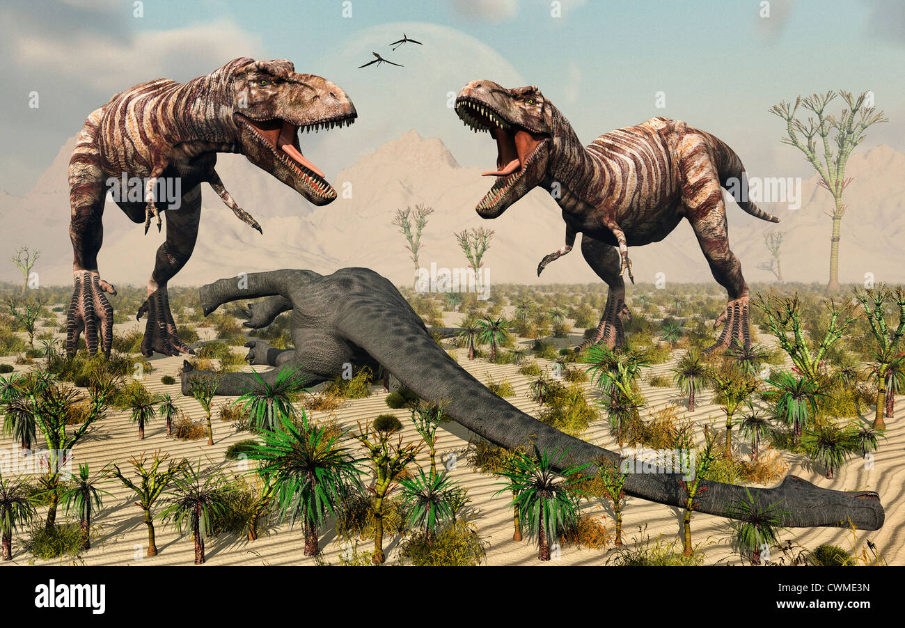 T.Rex Confrontation.2. Banque D'Images