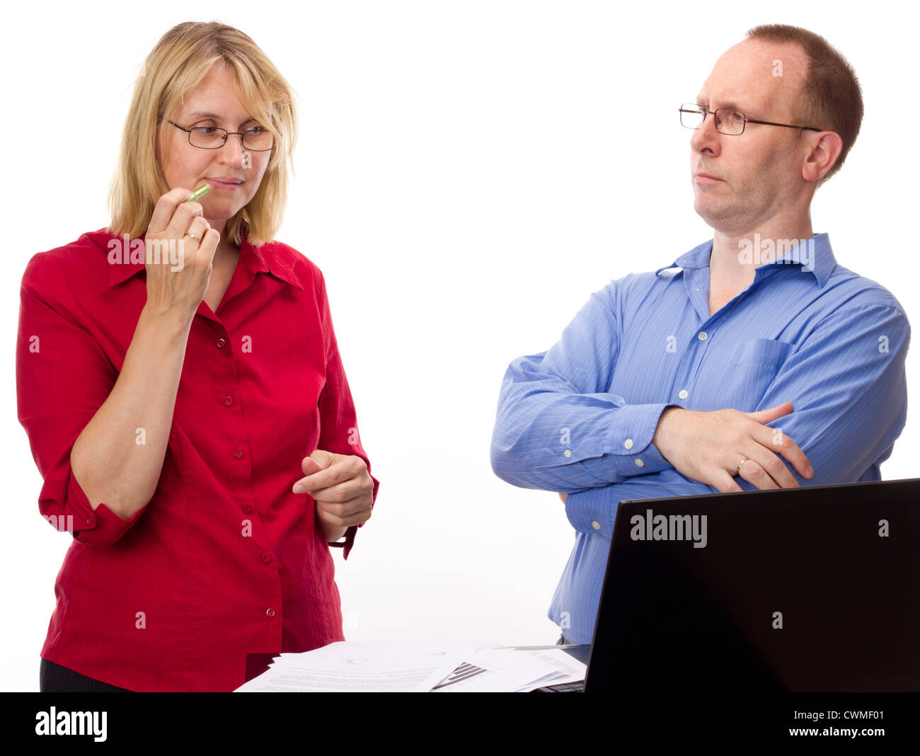 Deux personnes qui travaillent Banque D'Images