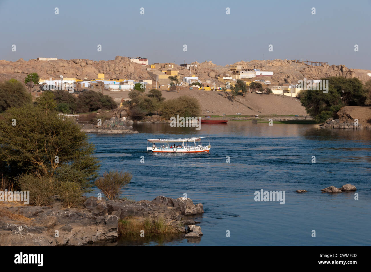 Gharb Soheil Nubian Village sur la rive ouest du Nil à Assouan Egypte suivant Banque D'Images