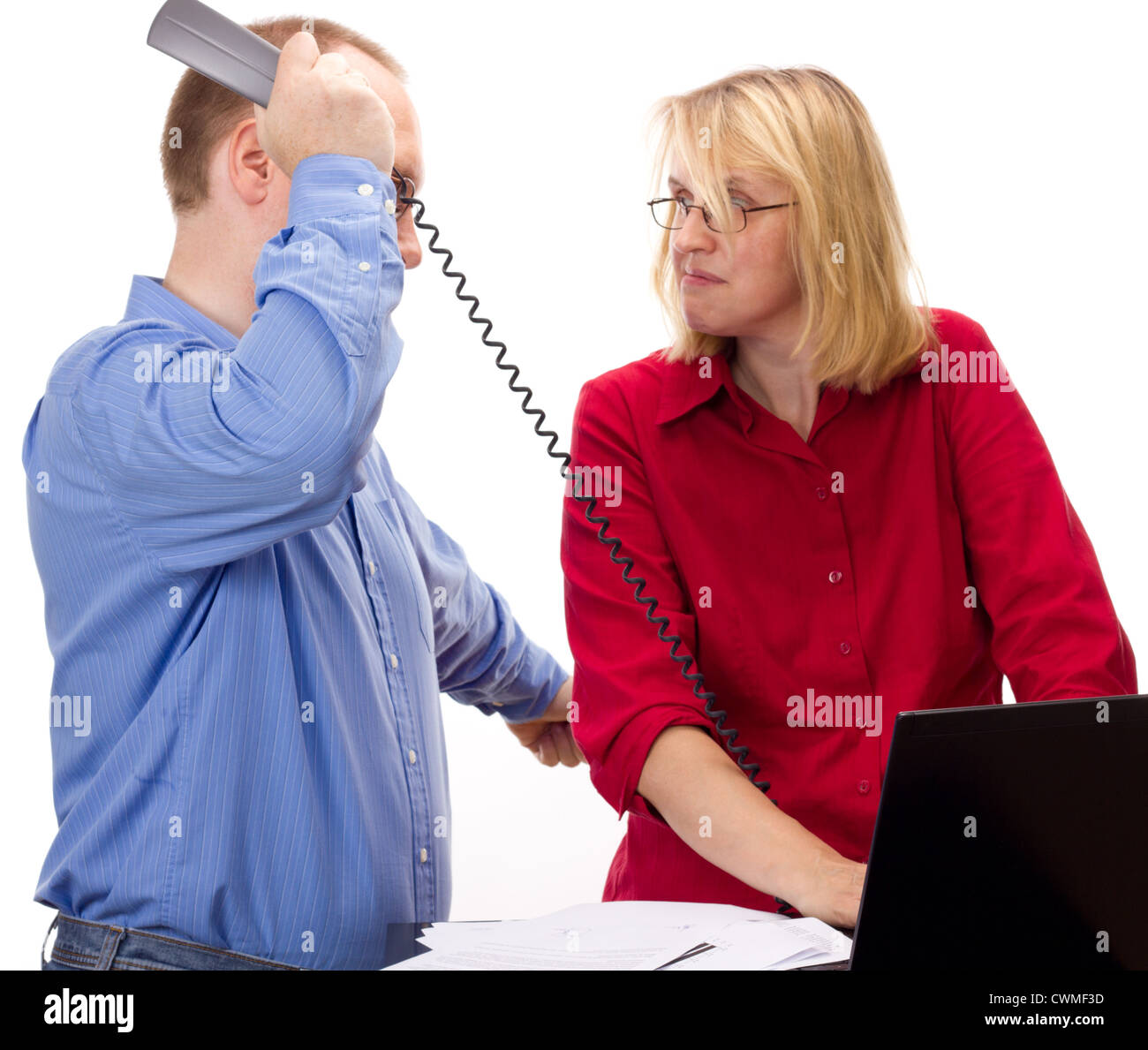 Deux personnes qui travaillent Banque D'Images