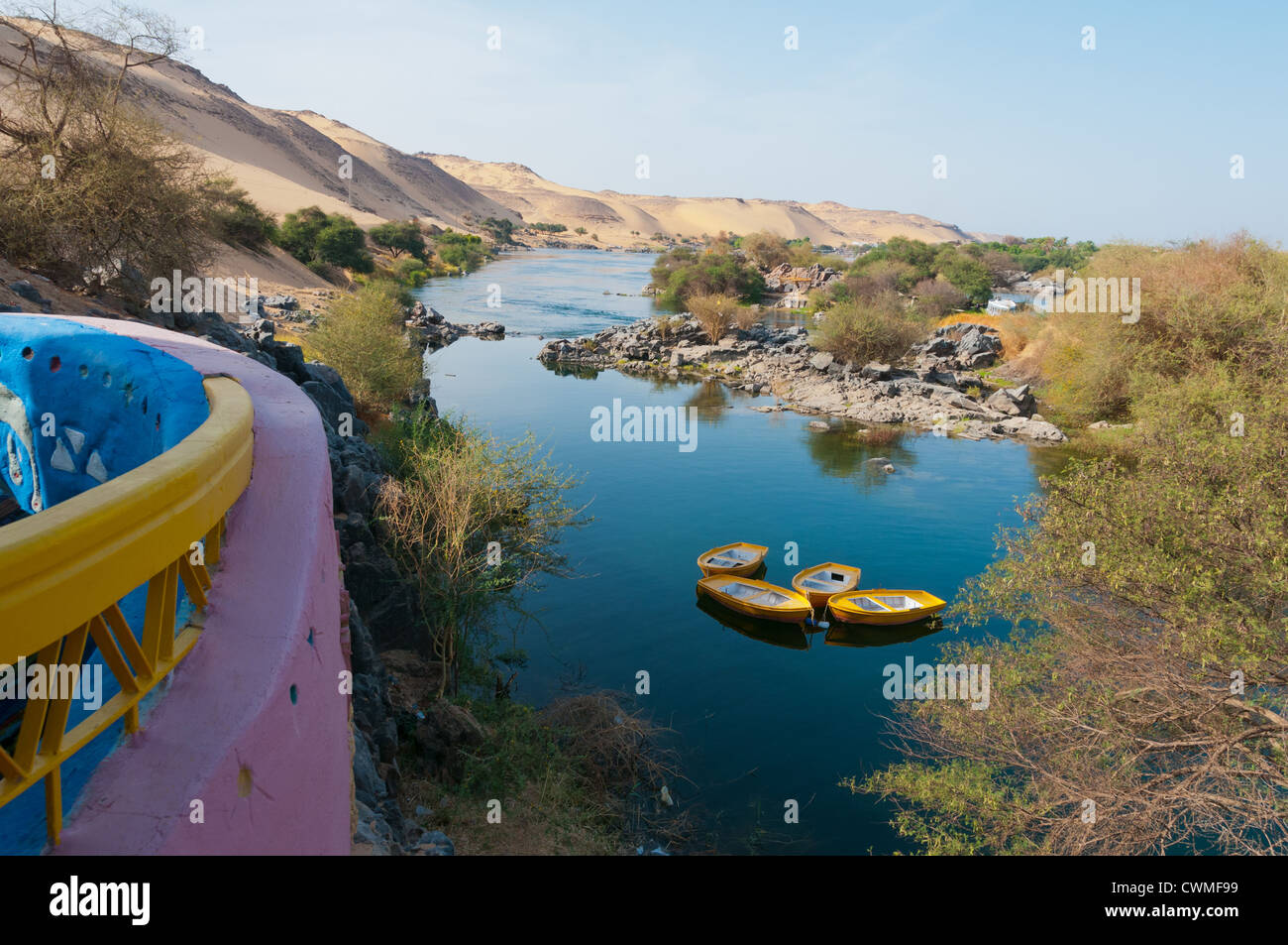 Gharb Soheil Nubian Village sur la rive ouest du Nil à Assouan Egypte suivant Banque D'Images