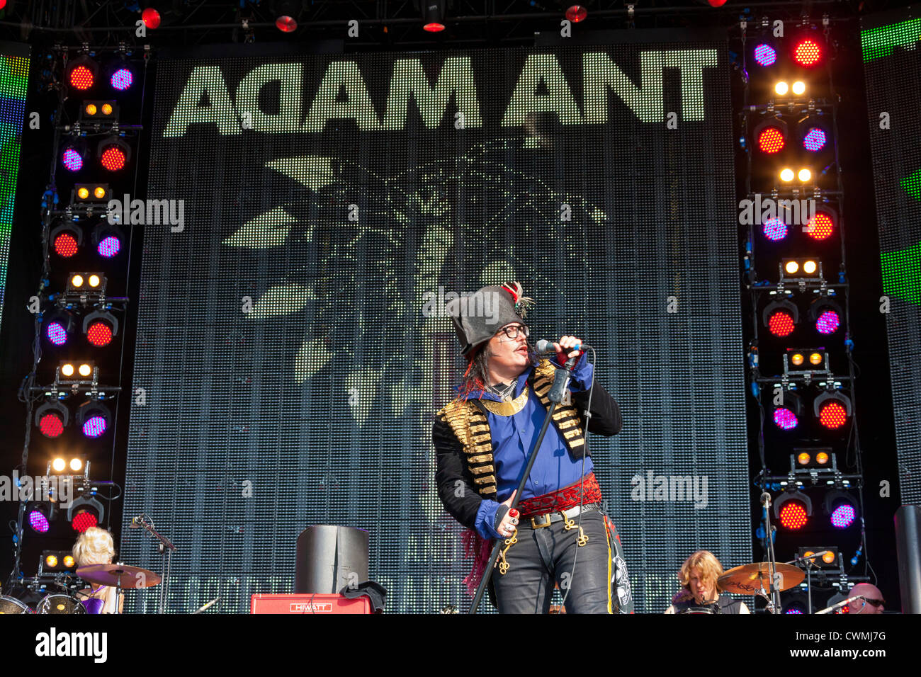 Adam Ant joue sur la scène au Festival de rembobinage Henley on Thames 2012. Par0301 Banque D'Images