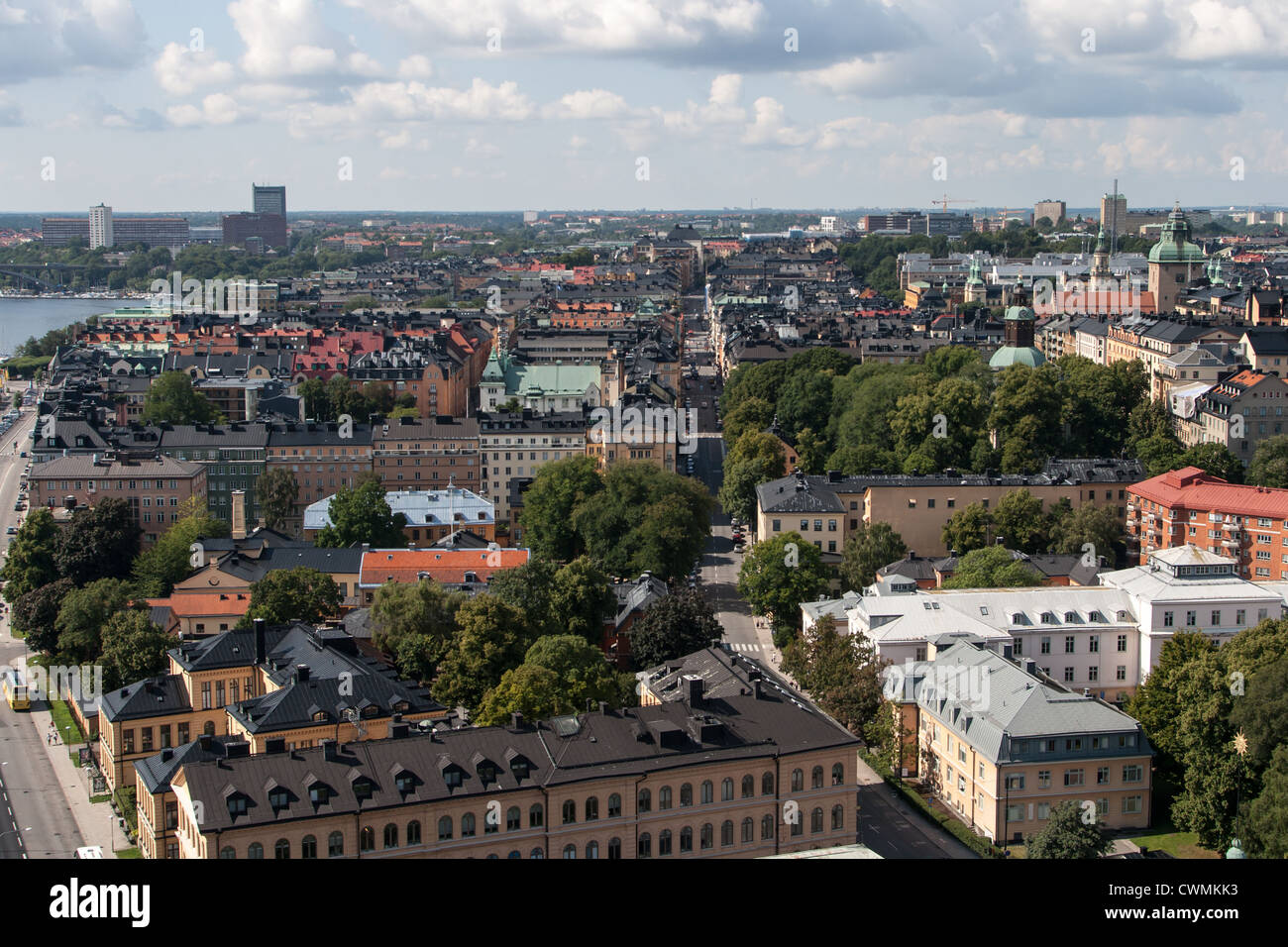 Vue sur l'architecture historique tour à Stockholm, Suède Banque D'Images