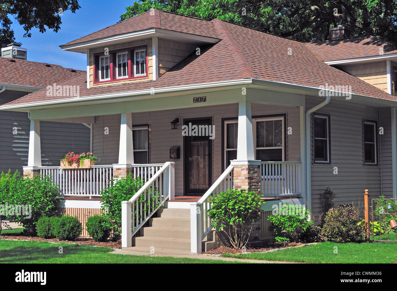 USA Illinois Chicago Un Arts & Crafts de style bungalow home, vers 1924. Banque D'Images