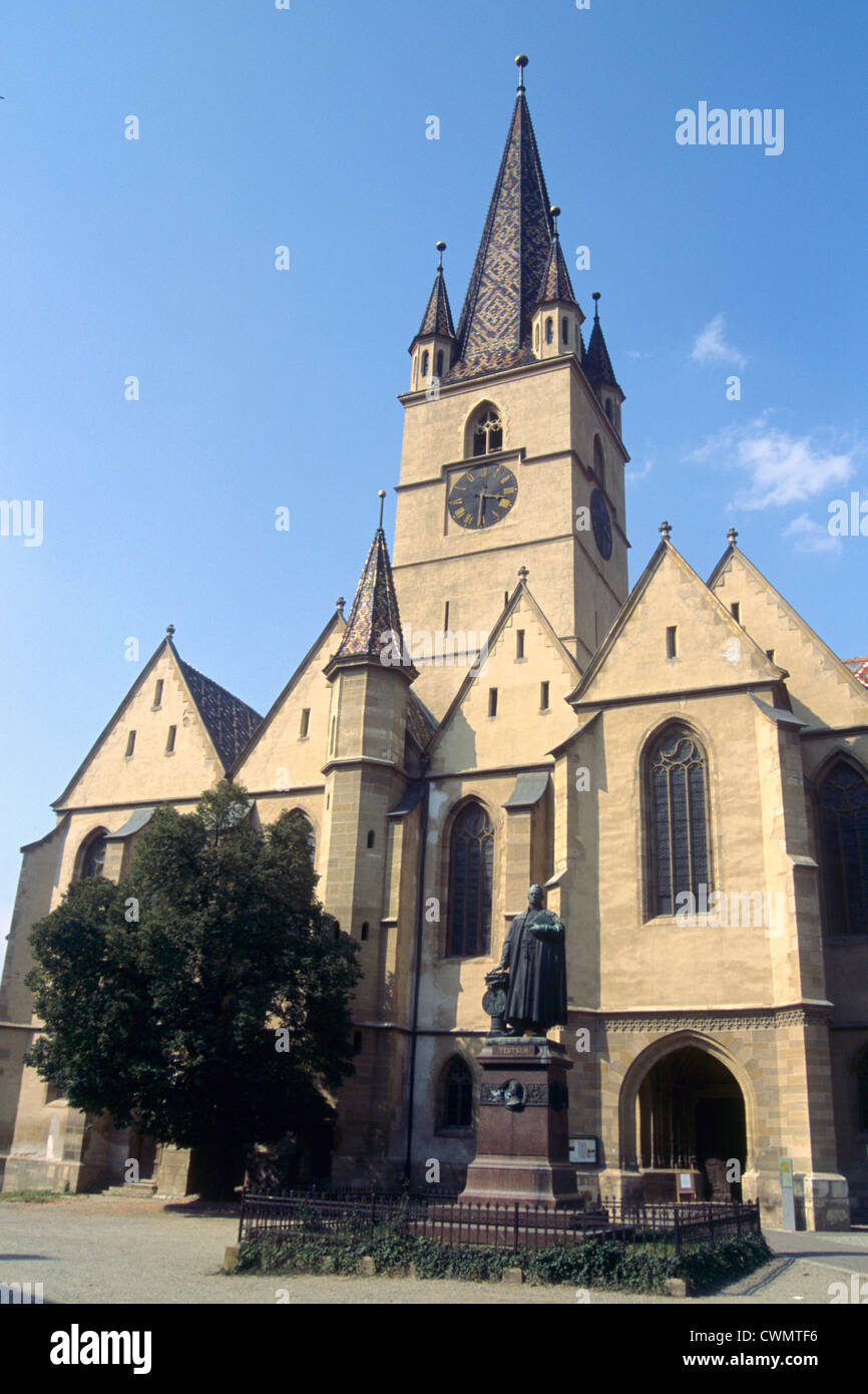 Roumanie, Sibiu (Nagyszében), Église évangélique Banque D'Images