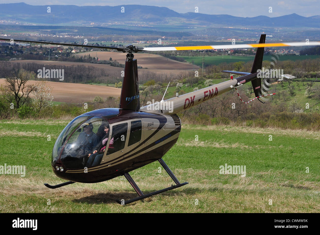 Hélicoptère Robinson R44 Banque D'Images