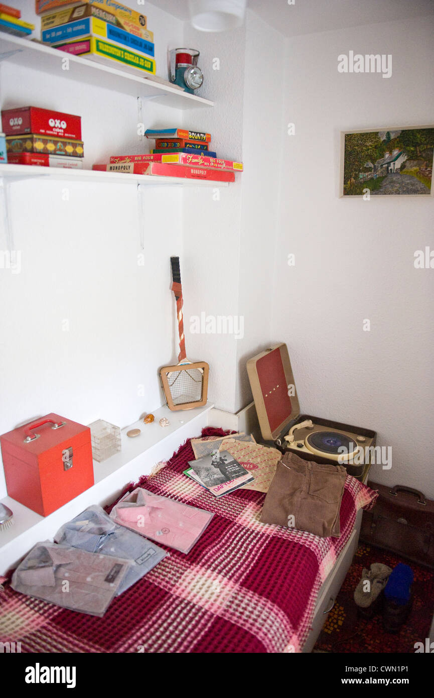 Chambre à coucher en 1970 Banque D'Images