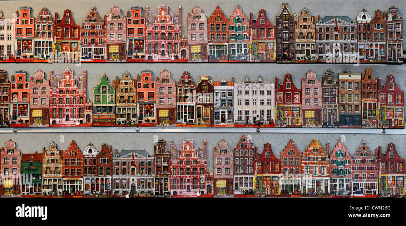 Canal House Fridge Magnet magnets maisons de vacances babiole souvenir d'amsterdam Banque D'Images