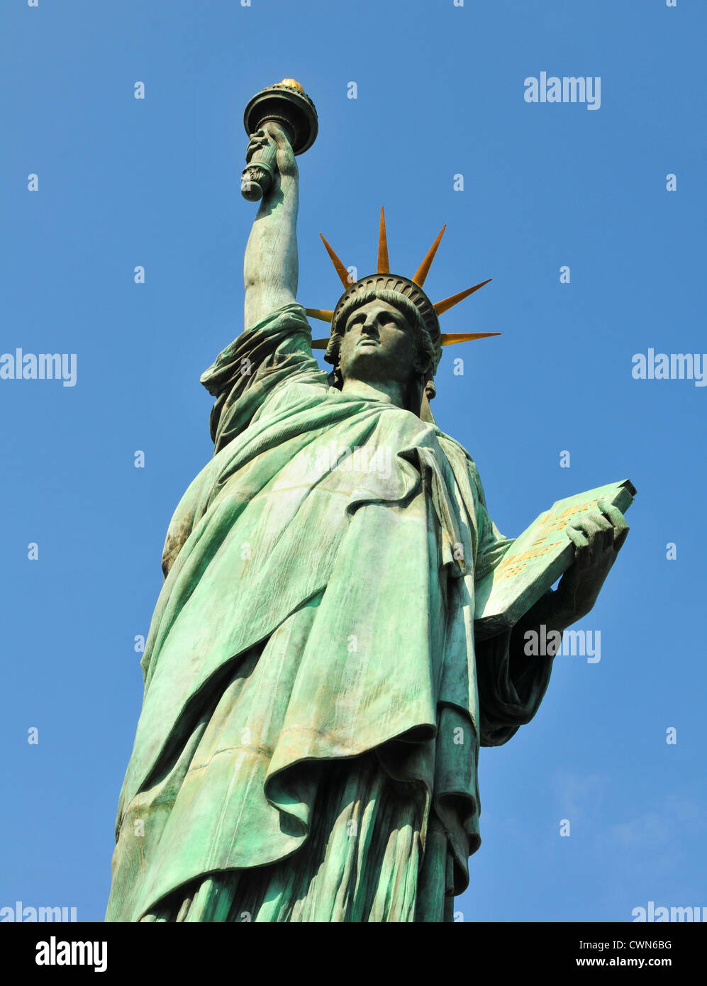 Détail architectural de la célèbre Statue de la Liberté (La Liberté éclairant le monde) Banque D'Images