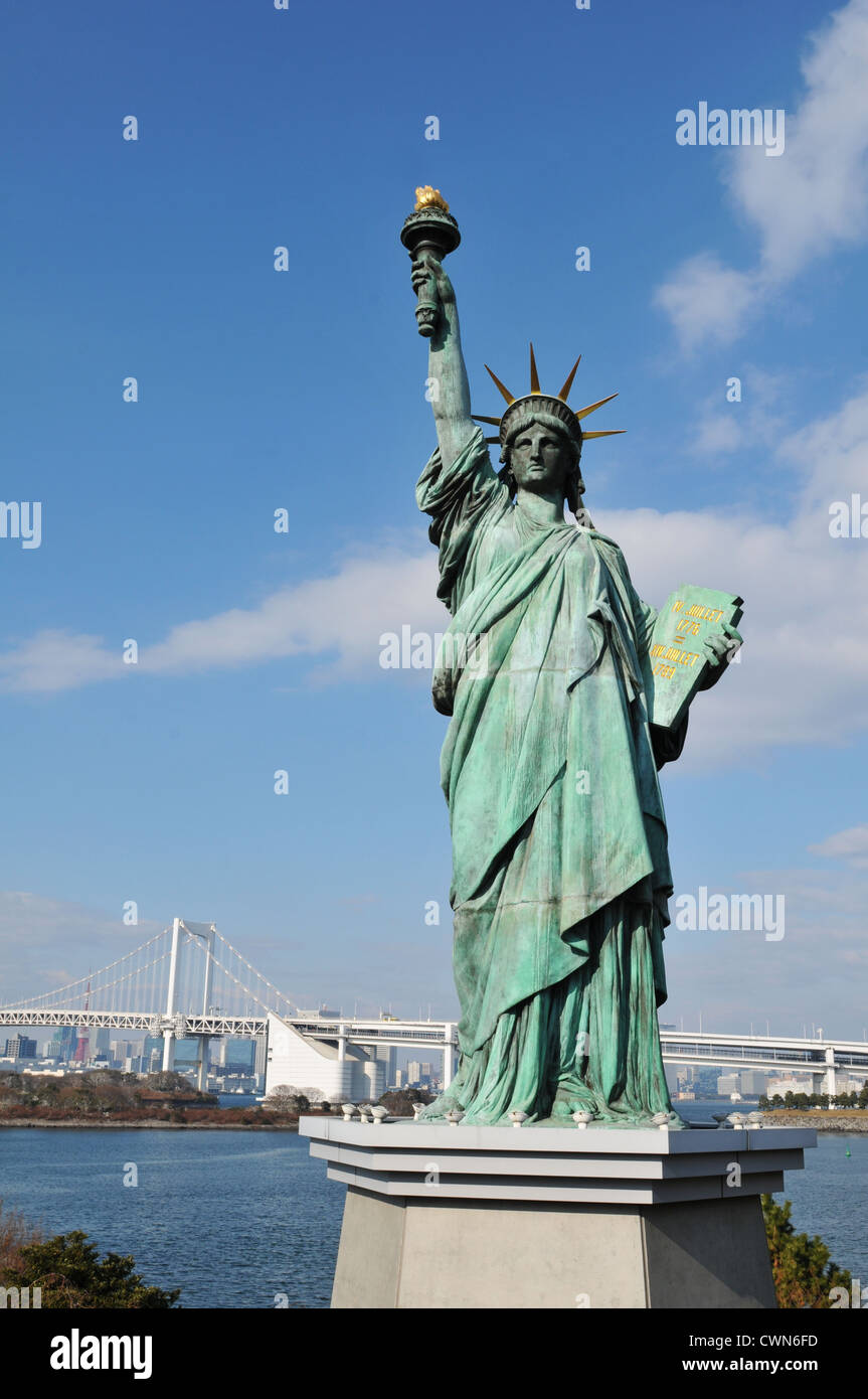 Détail architectural de la célèbre Statue de la Liberté (La Liberté éclairant le monde) Banque D'Images